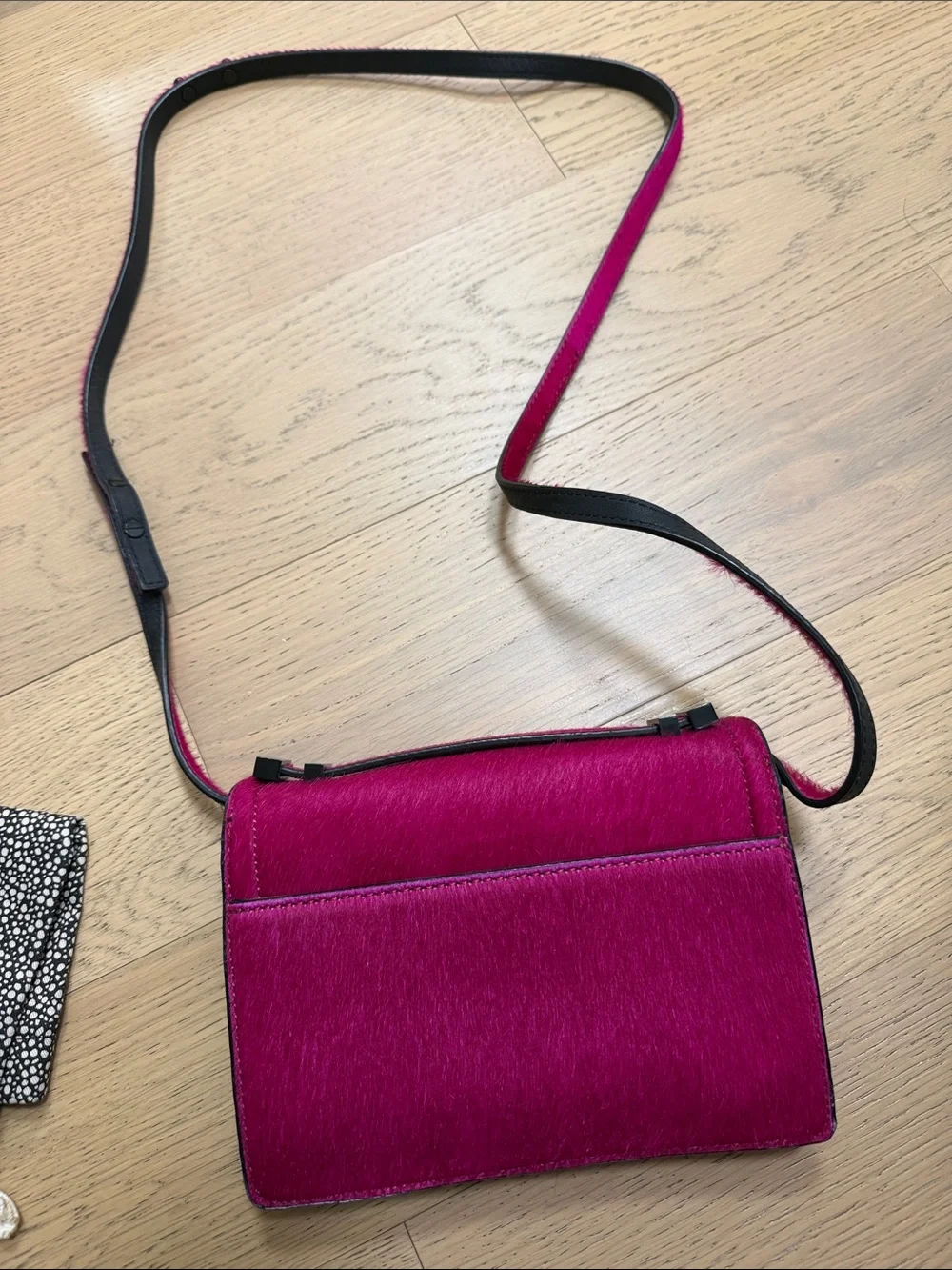 Loeffler Randall Hot Pink Pony Hair Crossbody Shoulder Bag